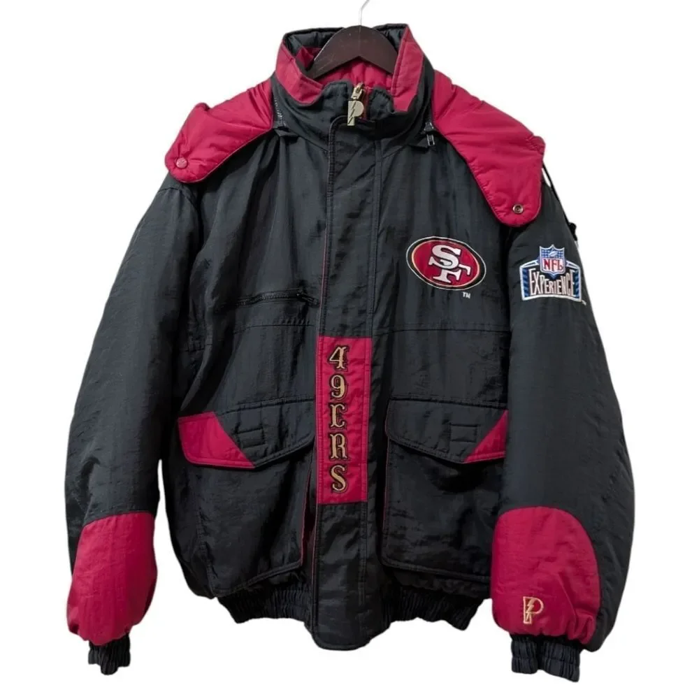 Vintage RARE 90's Pro Player 49ers NFL Reversible Puffer Jacket- GD/L